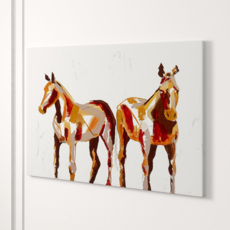 «Painted Horses I» par Milton Coppo - impression, H 40 po x l 60 po x P 1,5 po, Plexi