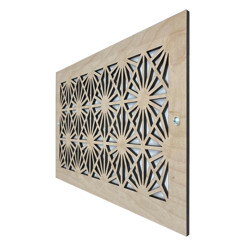 Registres muraux et de plafond Stellar Air White avec vis en laiton - 8 x 24 (ouverture de conduit) - taille totale 10 x 26 - Sunburst