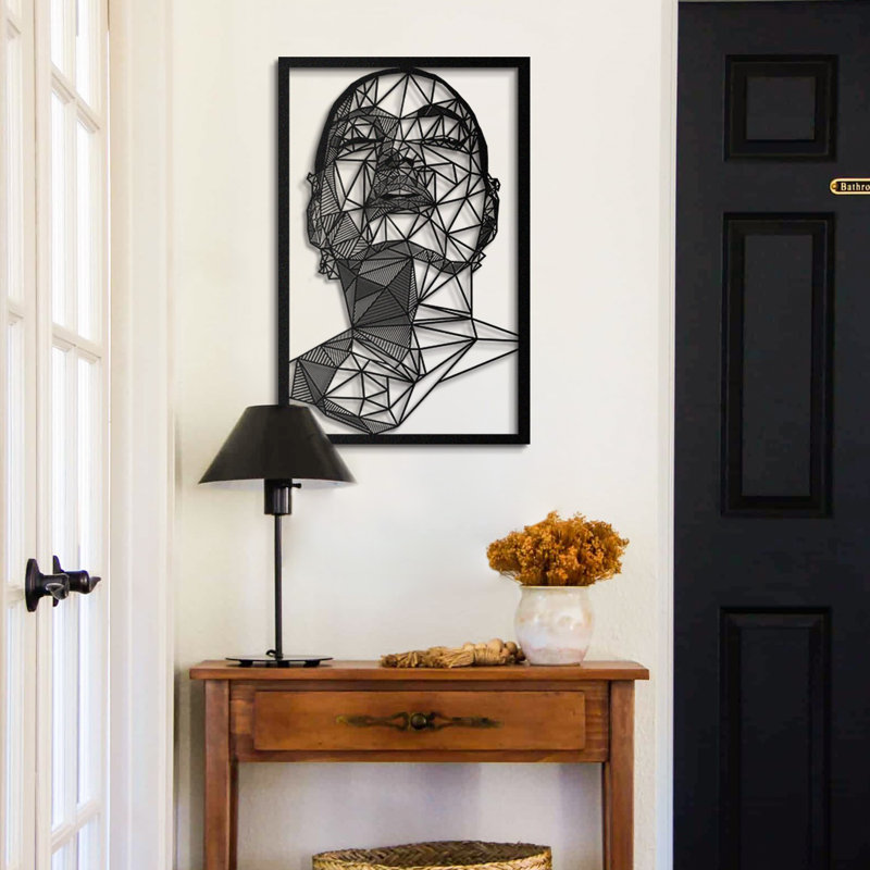 Hany Decorative Metal Wall Accessory, Black Steel, 17.7 x 27.6 inches | 100% Steel, Thickness: 0.06 inches | Lightweight at 1.8 lbs, Perfect for Home Decor & Office Spaces, Durable and Elegant Design
