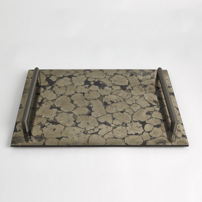 Pyrite Tray W/Bronze Handles