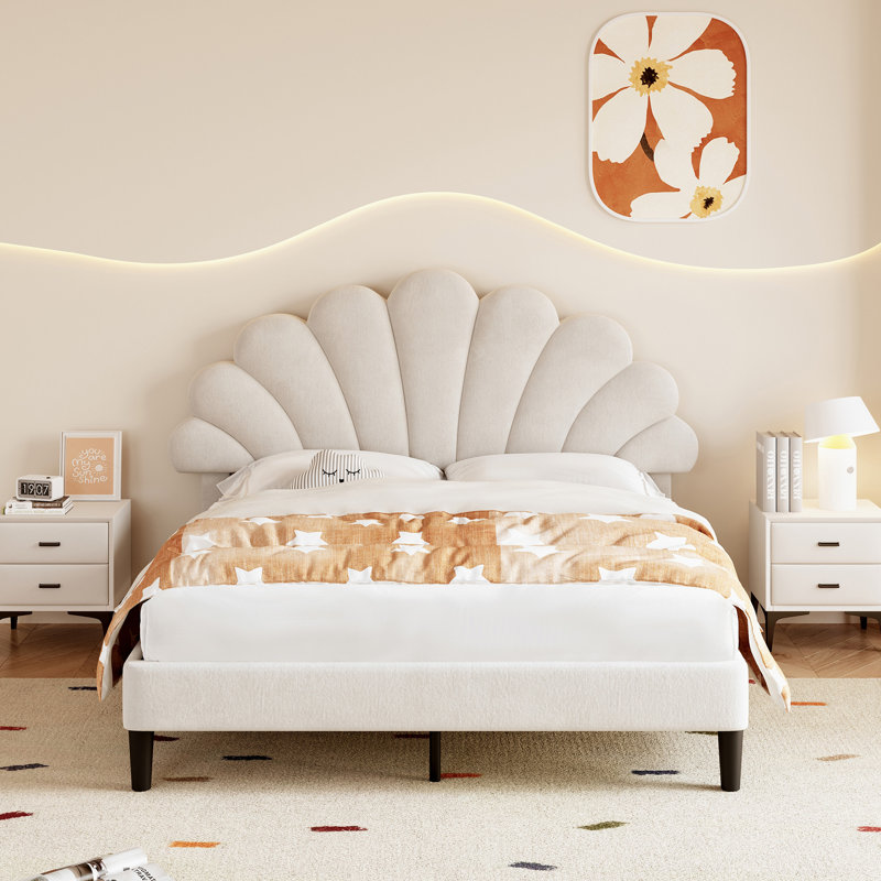 Bed, Beige, Double (4'6)