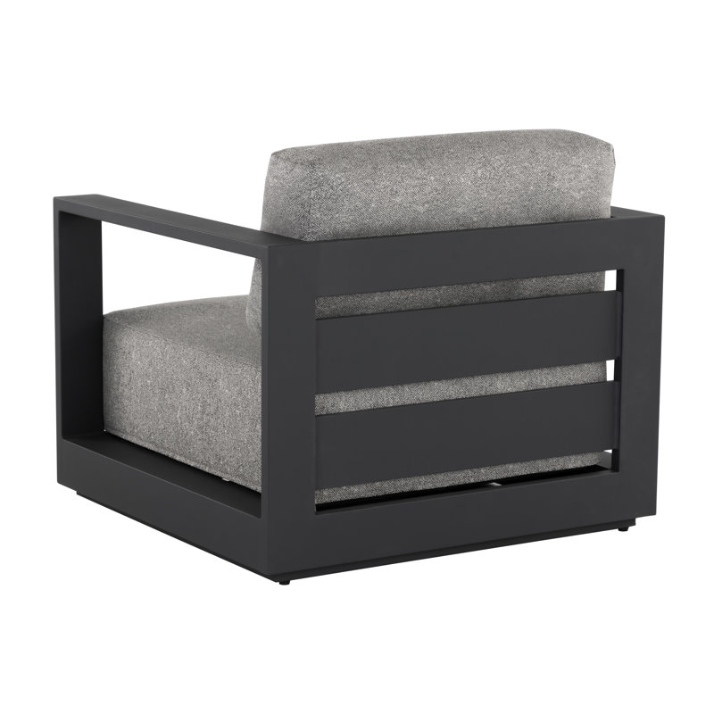 Fauteuil avec coussins Kurudere, gris, Noir