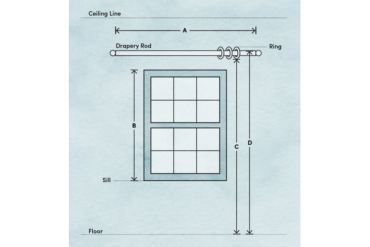 Window Frame and Curtains Diagram