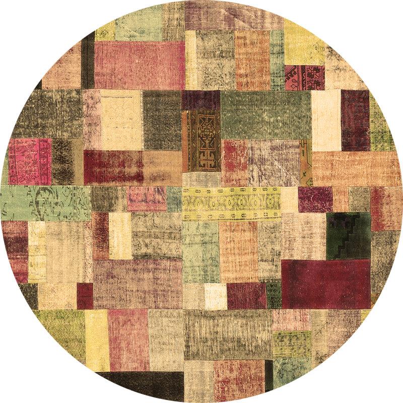 Performance Patchwork Indoor Rug, Round 8'