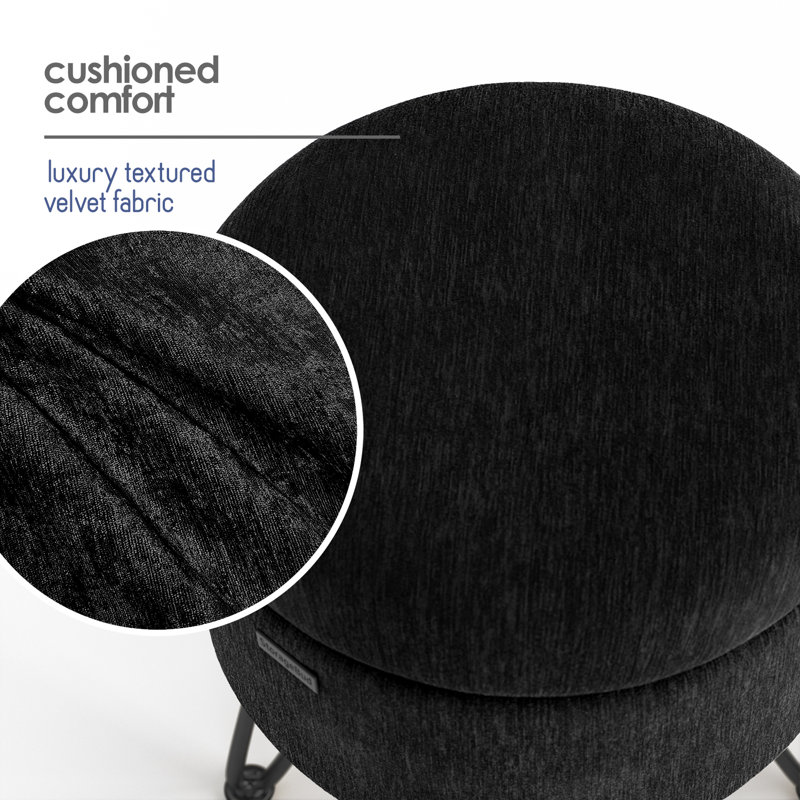 Table d'appoint moderne avec rangement, Noir, Velours noir