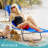 Ostrich The Ladies Comfort Lounger Foldable Beach Pool Tanning Chair, Ocean Blue-1789509768