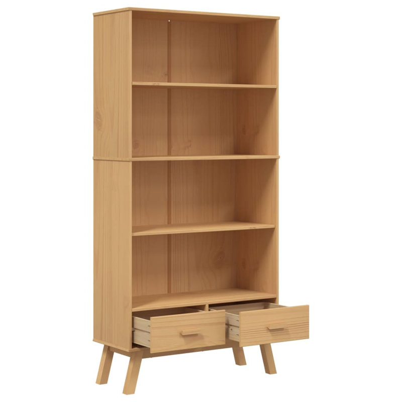 Alana 180cm H x 87.5cm W Standard Bookcase, Brown