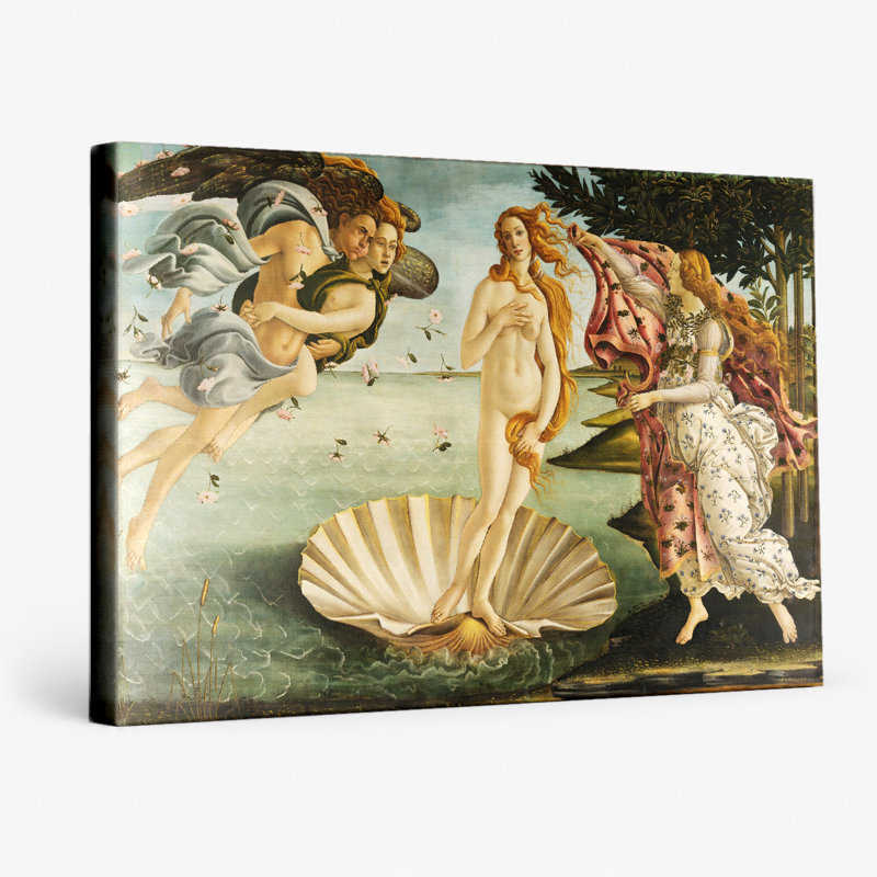 La naissance de Vénus (1484-1486) - Paysage, art mural sur toile, 14" W x 11" H