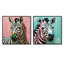 Rose et vert Boho Zebra I - ensemble de 2 impressions sur toile zébrées-1665473777-1665473780