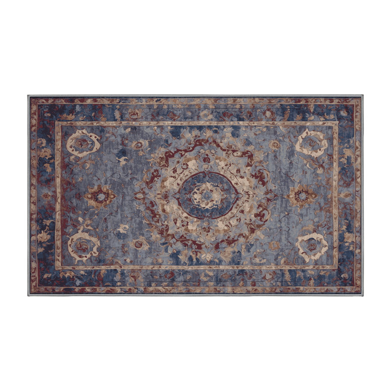 Tapis gris soyeux et moelleux, Rectangulaire 3 pi x 5 pi