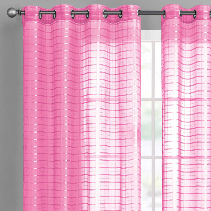 Rideau en polyester Didonna, Rose