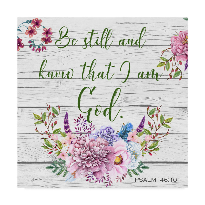 Large Floral Typography Canvas Art with Bible Verse