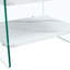 Élégante table de chevet avec tiroirs - Surface avec pieds en verre trempé transparent Facile à nettoyer et à entretenir Structure stable convenant à diverses pièces Instructions d'assemblage simples Fonctionnel