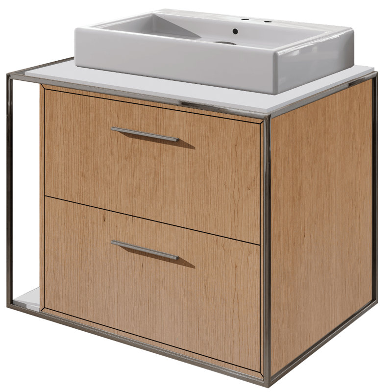 Aquagrande 18.5'' L Bathroom Sink, 2 Hole - 4" Centers