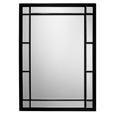 Miroir de salle de bain mural en métal noir