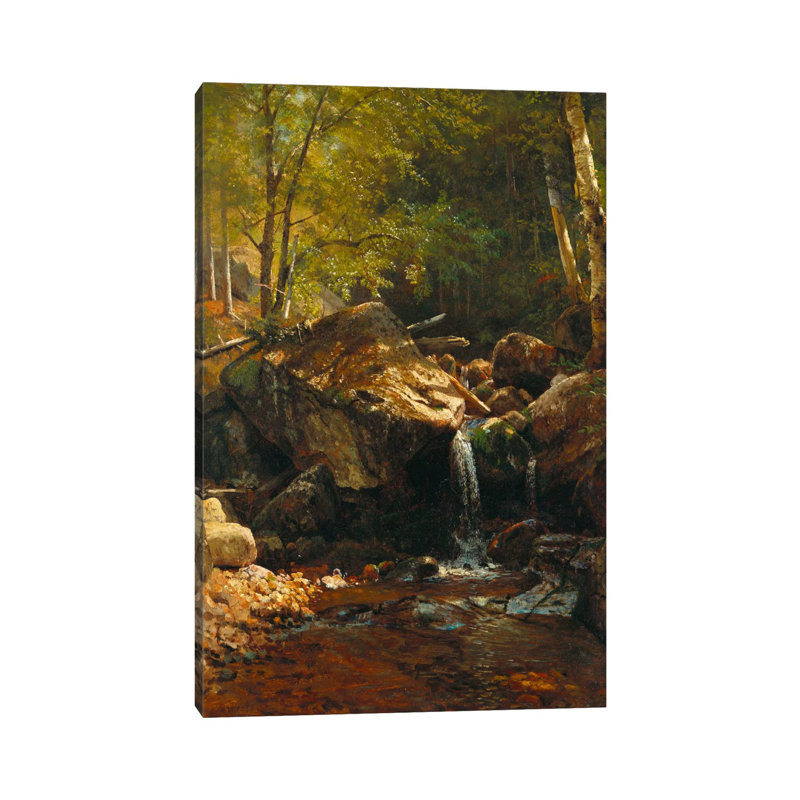 Thompson, cascade, montagnes blanches - Giclée sur toile tendue avec châssis, H 18 po x l 12 po