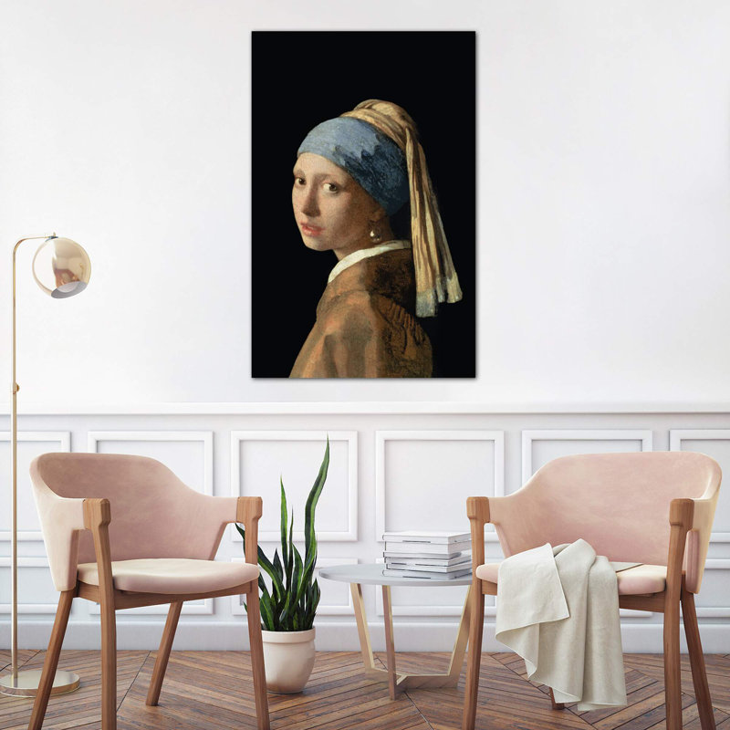 Girl With A Pearl Earring, C.1665-6 by Johannes Vermeer - Floater Frame Painting on Canvas, No Frame