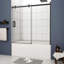 Porte de douche coulissante en verre trempé 5/6 po, noir mat, baignoire, verre de baignoire de qualité supérieure et stable-121585290