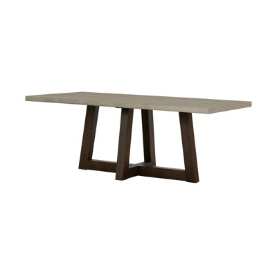 Markham Modern 79" Rectangle Dining Table in Gray Concrete and Dark Gray Oak