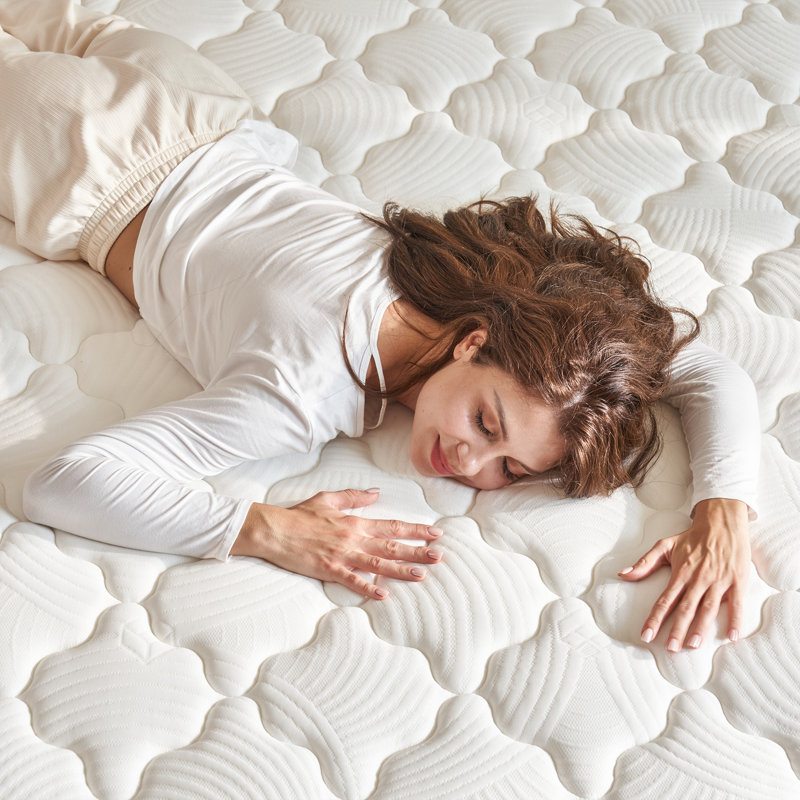 Matelas simple de 12 pouces avec mousse à mémoire de forme et ressorts ensachés, structure à cellules ouvertes pour la circulation de l'air, ferme moyenne, dortoir idéal