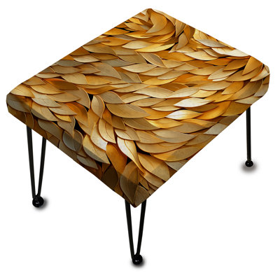 Gold Fish Scales - Marble Rectangle Ottoman