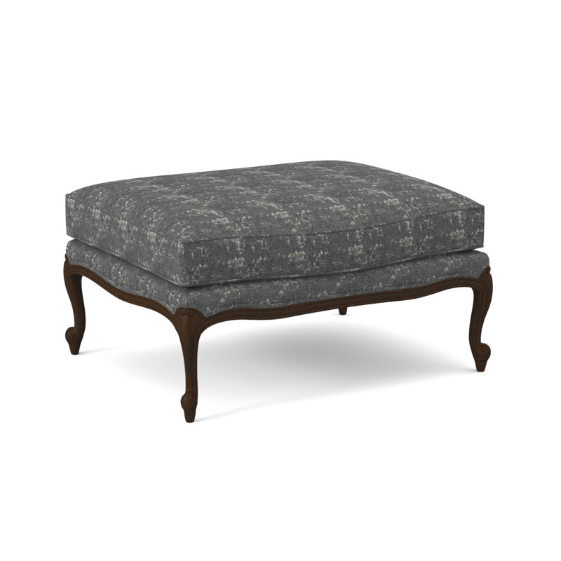 St. Helena Ottoman, Sunny Linen, American Walnut