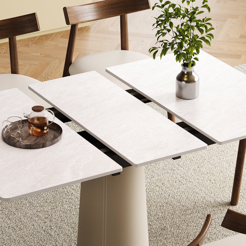 Table carrée extensible avec plaque rétractable Modern Leather
