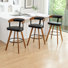 Ensemble de 3 tabourets de comptoir pivotants en cuir Modern