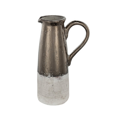Libra Sienna Brown Ceramic Pitcher Vase