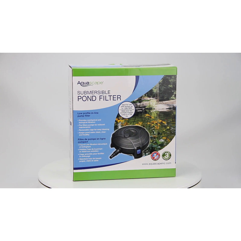 Black Submersible Mechanical and Biological Pond Filter