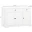 Armoire de rangement blanche, 2 tiroirs et tablettes réglables pour buffet avec tiroirs, armoire de rangement fonctionnelle