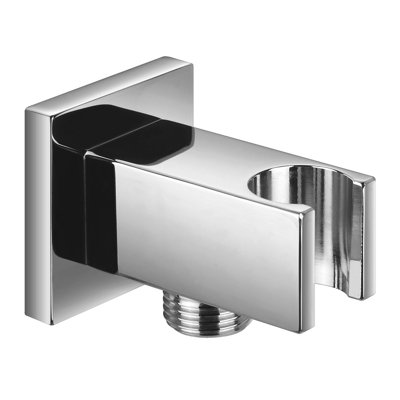 Saxon Brass Shower Elbow with Wall Bracket