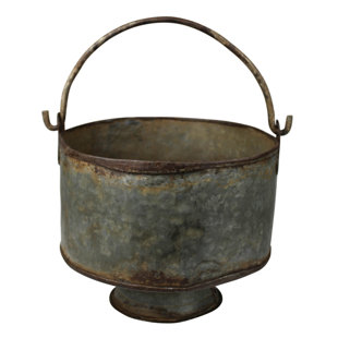 10” Galvanized Metal “Pumpkin Patch Farms” Buckets with Handles