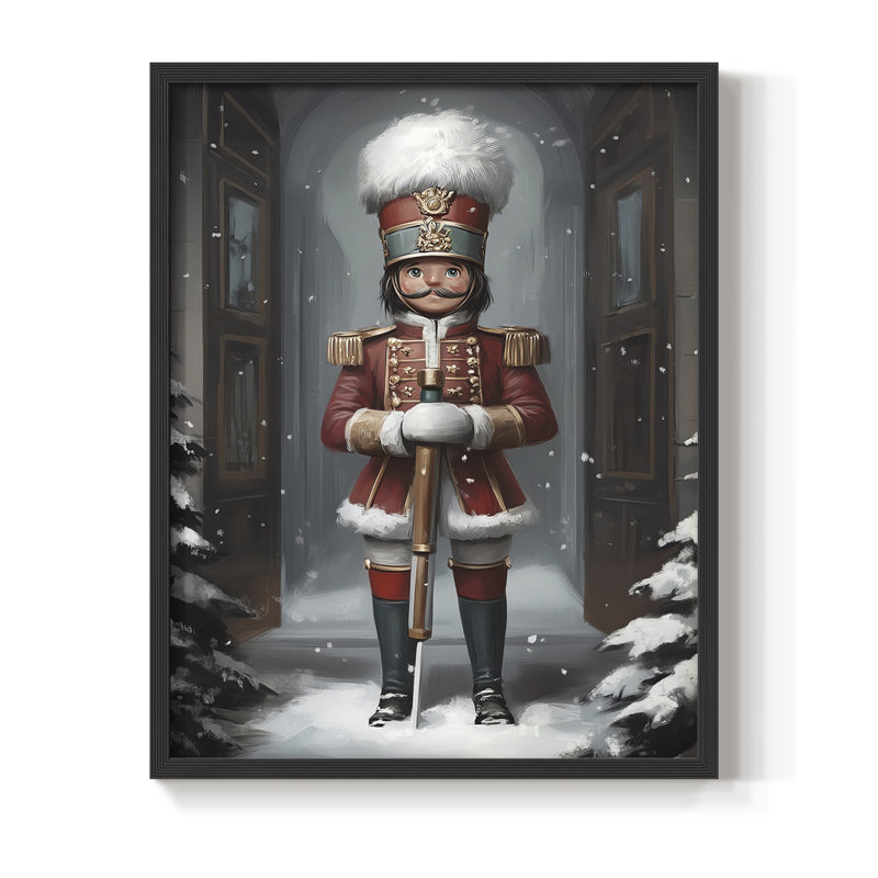 «Christmas Holiday Art», série 2-III, reproduction encadrée - bois massif, H 15 po x l 12 po, Noir, noir, noir, noir