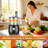 Davivy 7 Cup Food Processor 600W Motor, 9-Blade Set for Wavy Slicing, French Fries, Dough Kneading