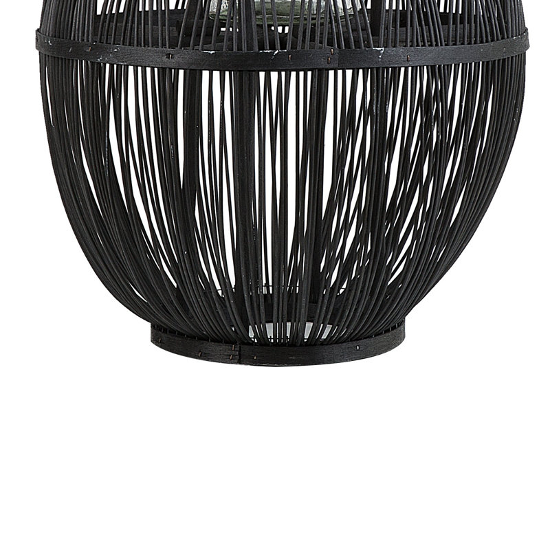 Wood Floor Lantern, 75cm H x 39cm W x 39cm D, Black
