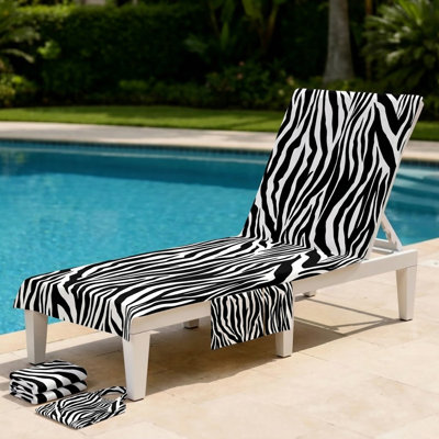 ZEBRA BEACH CHAIR COVER & BAG 75X215