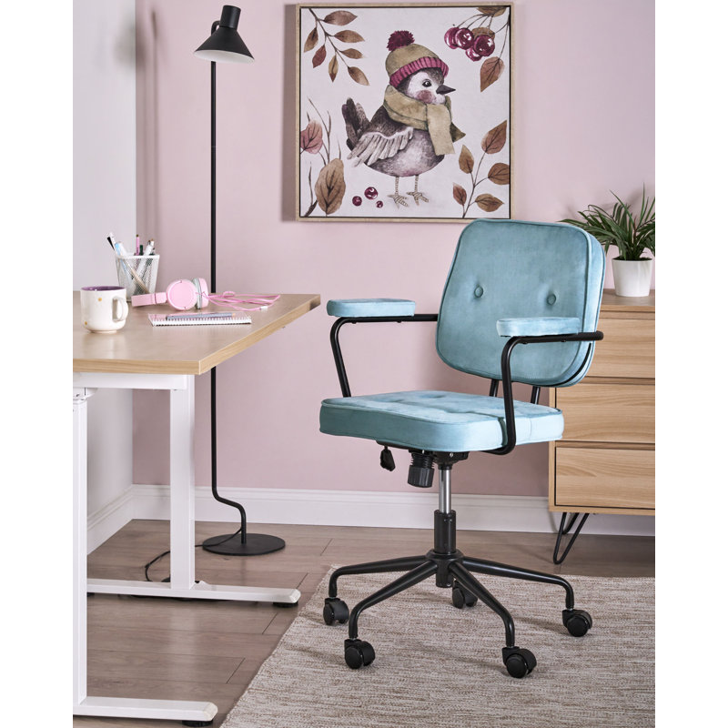 Office Chair, Velvet, Light Blue