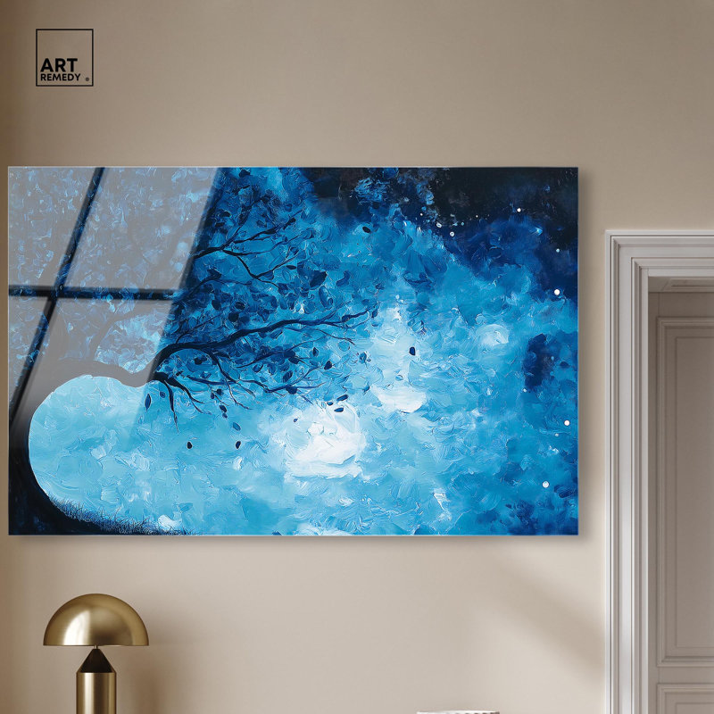 Décoration murale en acrylique Fire and Ice Tree II par Art Remedy, prête à être accrochée, H 36 po x l 54 po