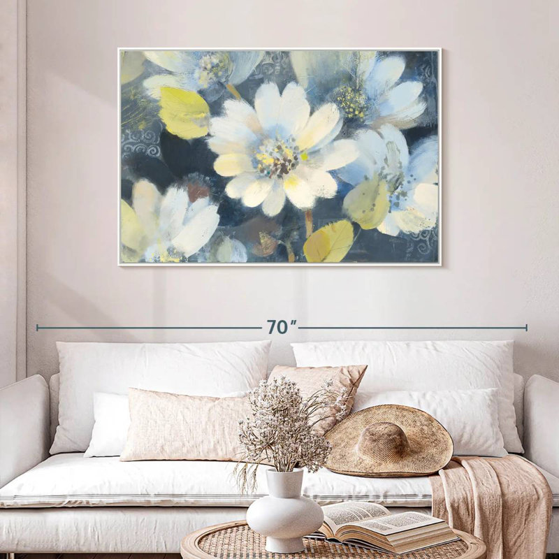 Collection Spring II, 46 po x 31 po, Cadre flottant blanc