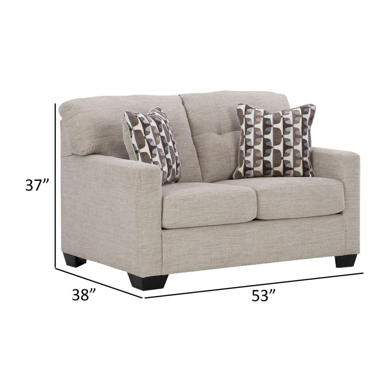 Causeuse rembourrée Innart, Mélange de polyester gris