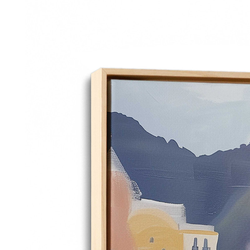 Golden Shores of Amalfi, ensemble de 2 impressions, 36 po x 24 po, Cadre américain en érable flottant