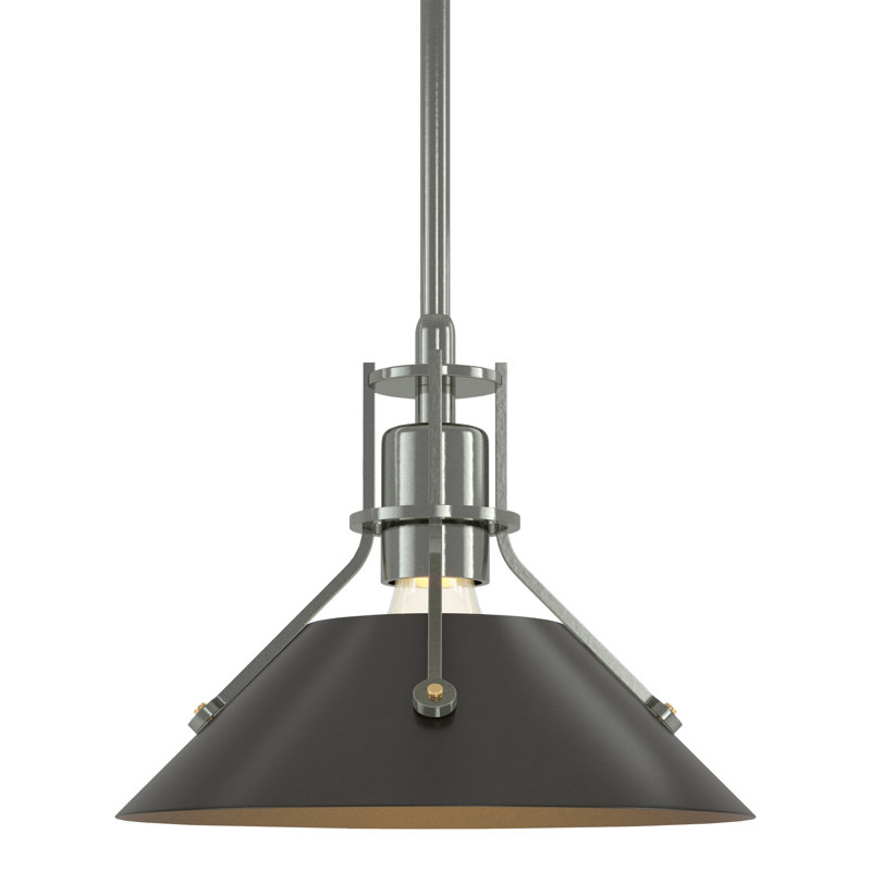 Henry 1 - Light Single Cone Pendant, Sterling, Oil Rubbed Bronze