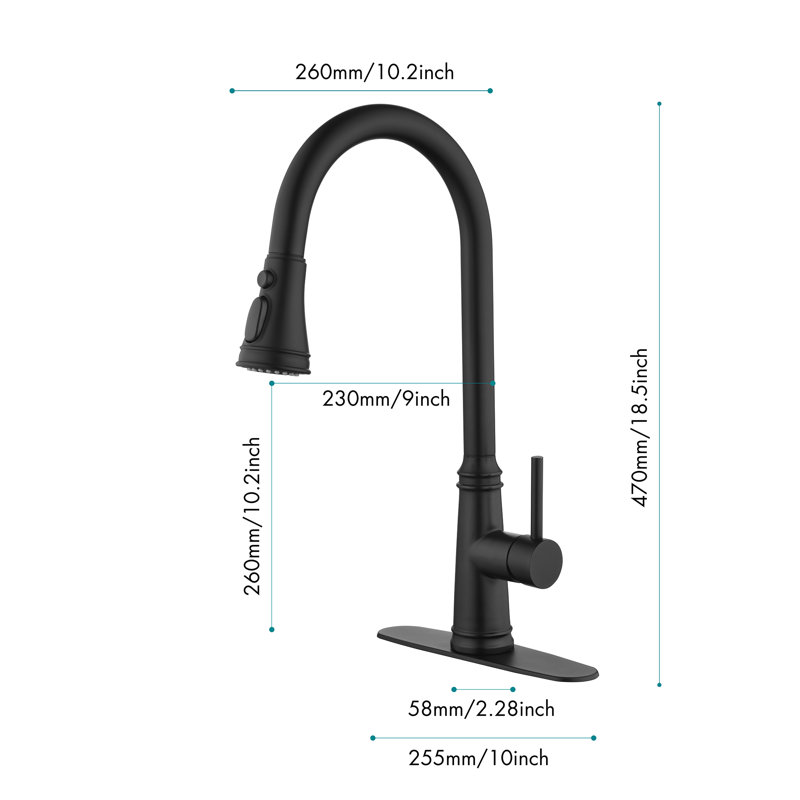 Naiyafly Pull Down Touch Kitchen Faucet, Matte Black