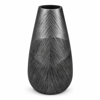 Arrowhead 18" Textured Polyresin Decorative Table Vase, Gray