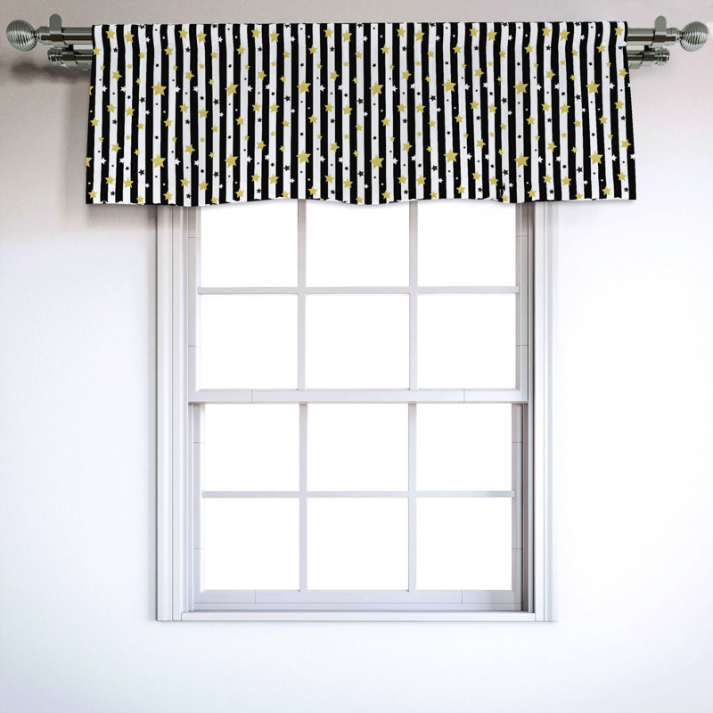 Sateen Striped Ruffled Window Valance
