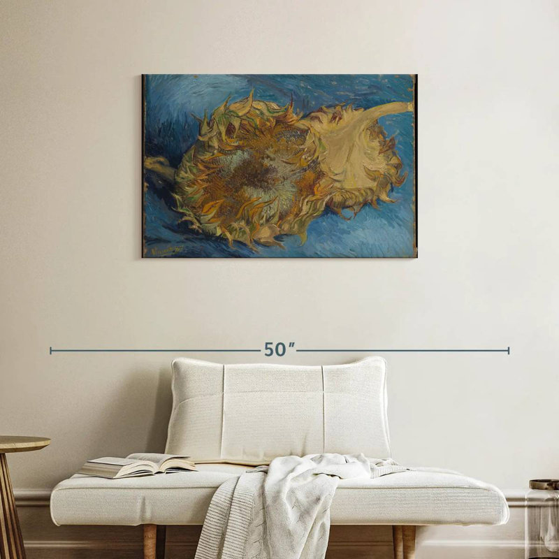 Harnek nature morte avec deux tournesols, H 24 po x l 36 po