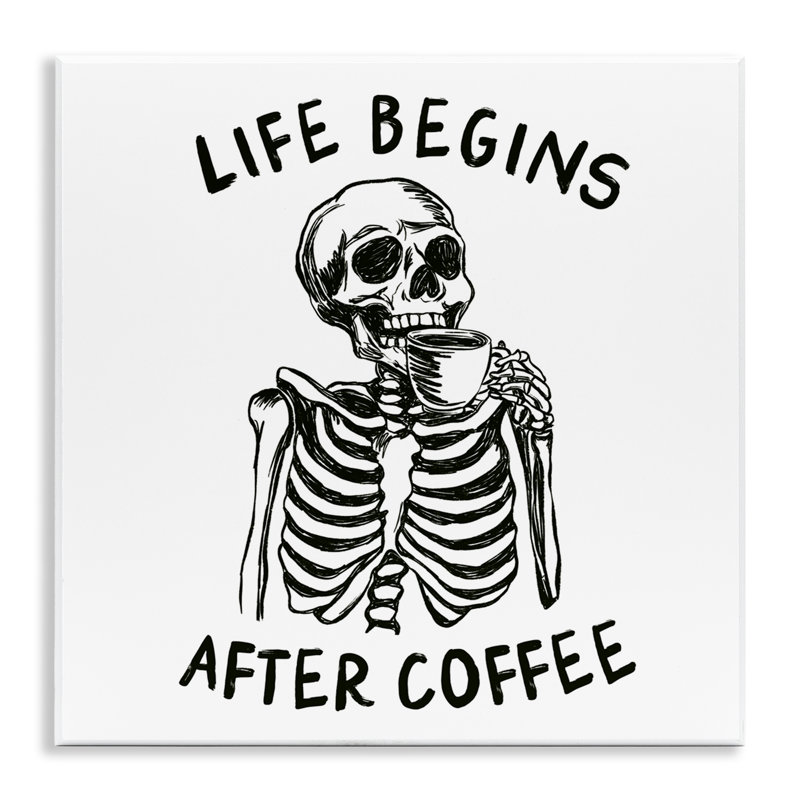 «Life Begins After Coffee», plaque murale par JJ Design House LLC