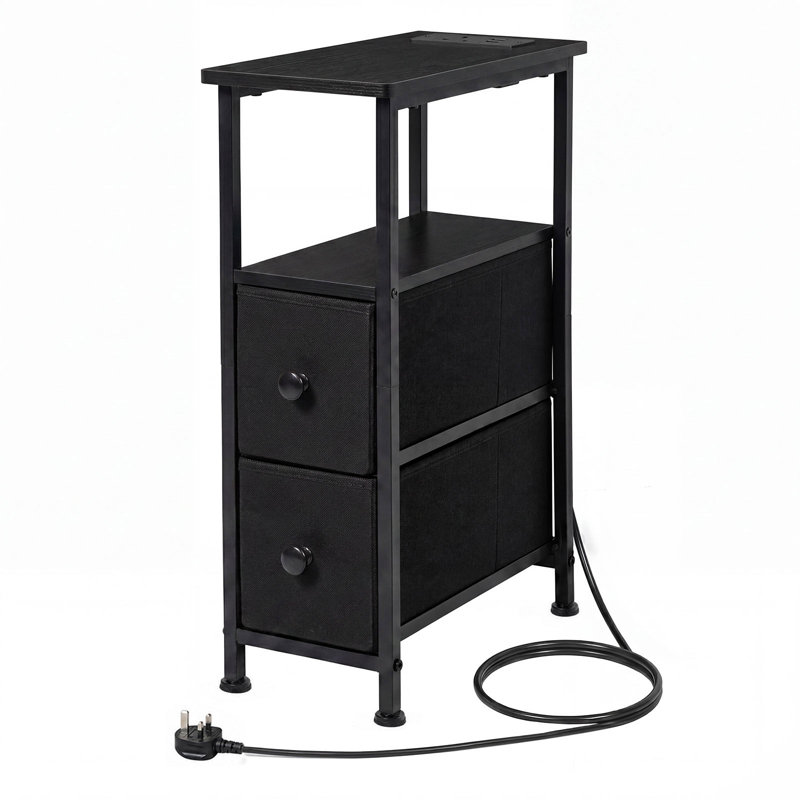 20 cm W Bedside Table, Black