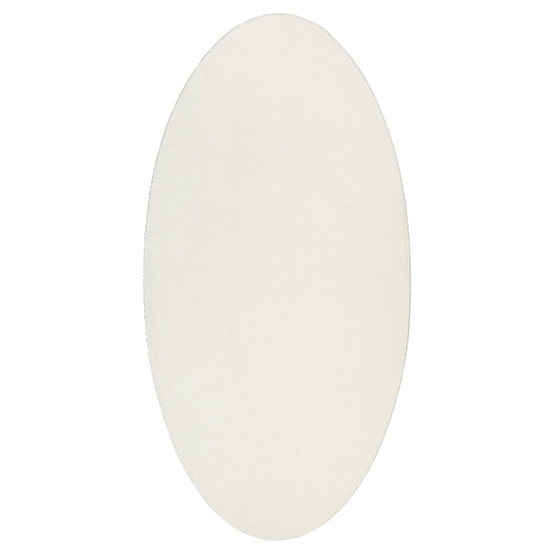 Rugs Cream Area Rug, Oval 100 x 200 cm, Wool
